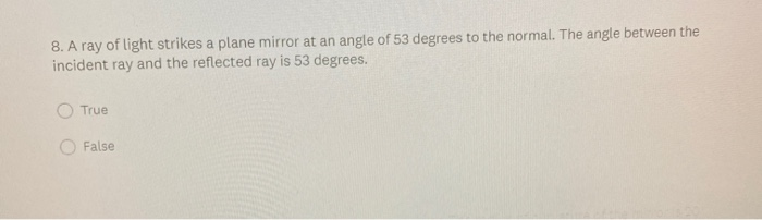 Solved 8. A ray of light strikes a plane mirror at an angle | Chegg.com