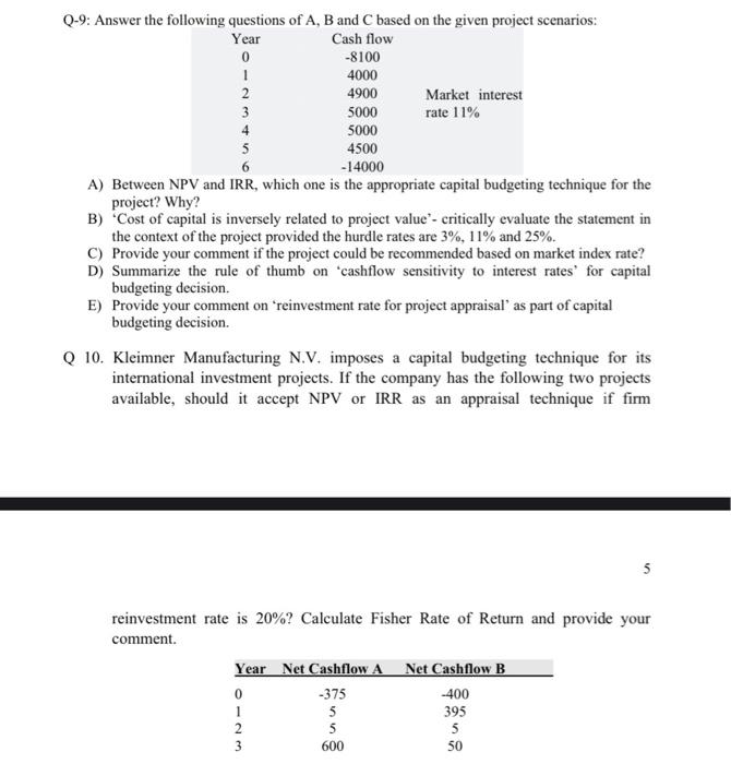 Solved Q-9: Answer The Following Questions Of A, B And C | Chegg.com