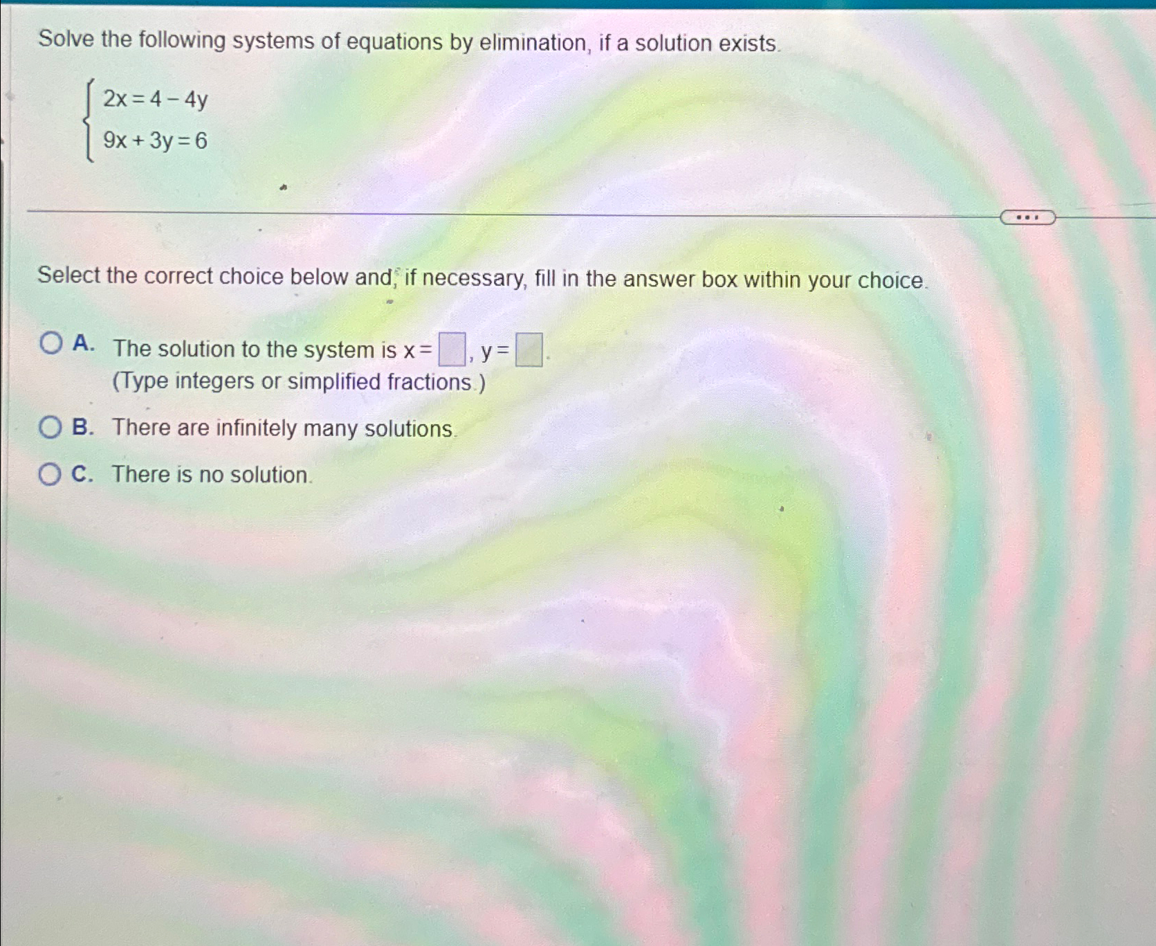 Solved Solve the following systems of equations by | Chegg.com