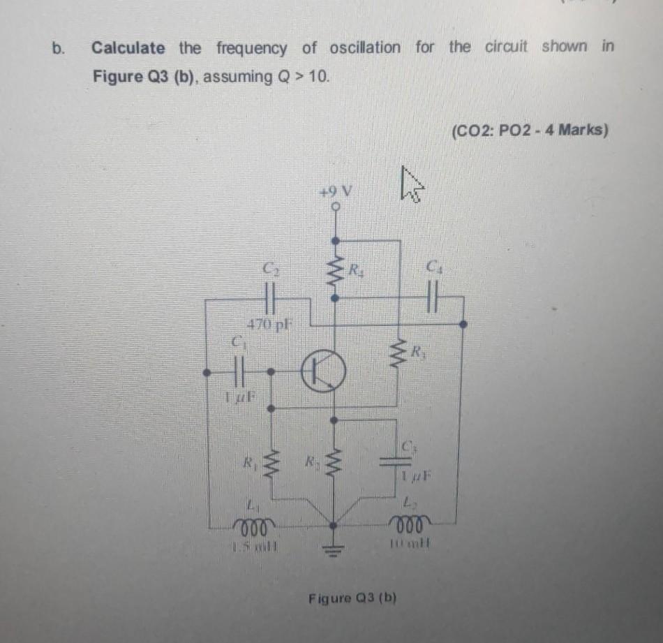 Solved b. Calculate the frequency of oscillation for the | Chegg.com
