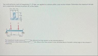 Solved Two versical loces, each of magnitude Pn 17 ﻿kips, | Chegg.com