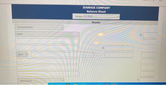 Solved Ivanhoe Company's balance sheet at December 31, 2021. | Chegg.com