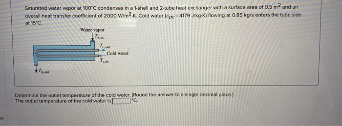 Solved Saturated water vapor at 100∘C condenses in a 1 | Chegg.com