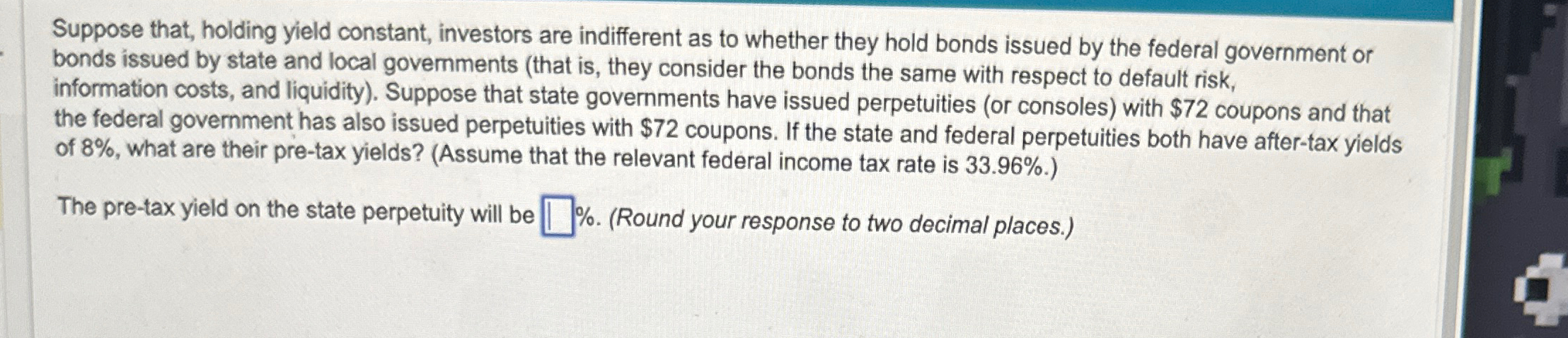 Solved Suppose that, holding yield constant, investors are | Chegg.com
