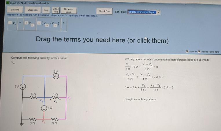 Solved Input DC Node Equations (Level 1) Clear Egn Give Up | Chegg.com