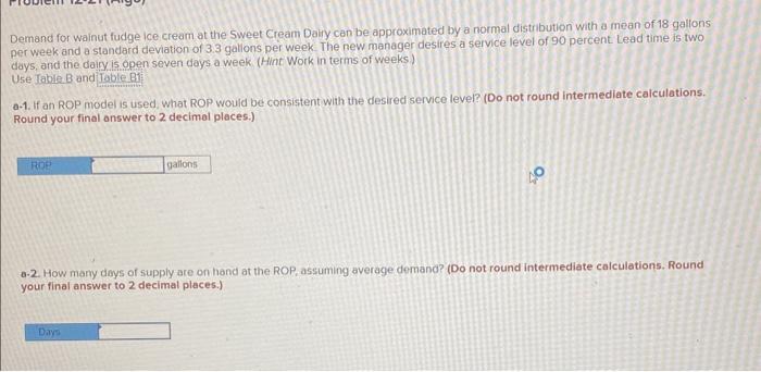 Solved Demand for wainut fudge ice cream at the Sweet Cream | Chegg.com