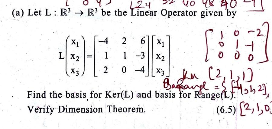 Solved (a) Let L:R3→R3 Be The Linear Operator Given By | Chegg.com