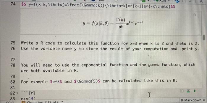 Solved 53 - ## Question 2 [2 pts] 54 55 Write a R code that | Chegg.com