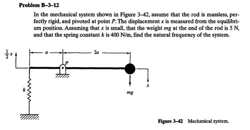 Solved Problem B-3-12 In The Mechanical System Shown In | Chegg.com