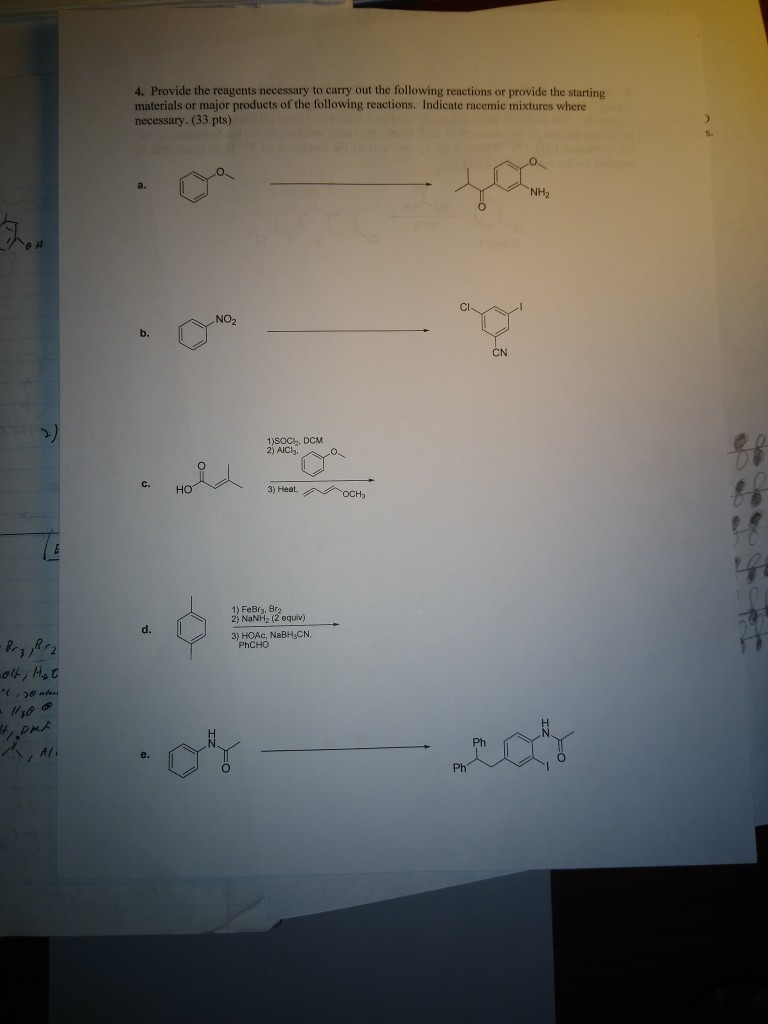 Solved 4. Provide the reagents necessary to carry out the | Chegg.com