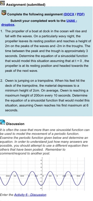 Solved Assignment (submitted) Complete the following | Chegg.com