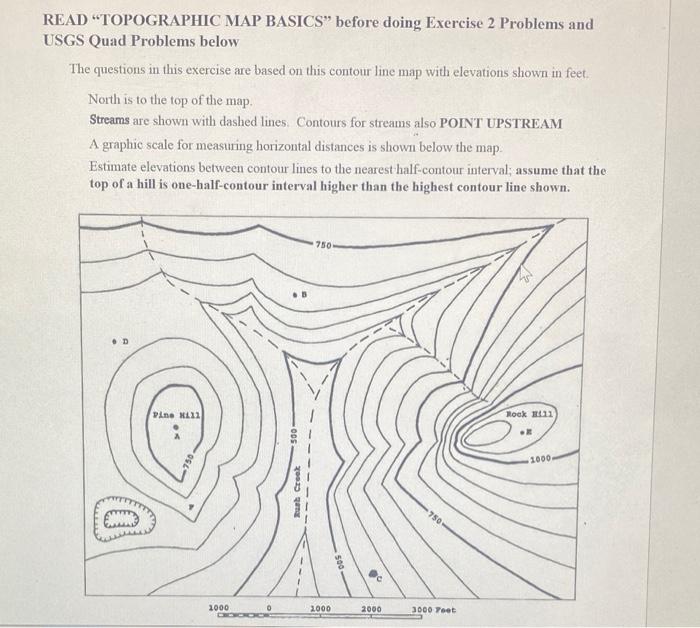 Solved READ "TOPOGRAPHIC MAP BASICS” Before Doing Exercise 2 | Chegg.com