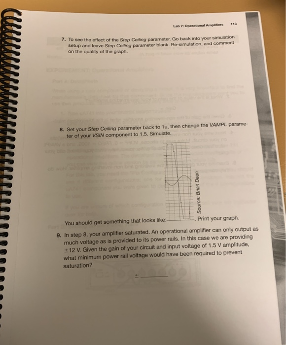 Solved EXPERIMENT: Operational Amplifiers Components | Chegg.com