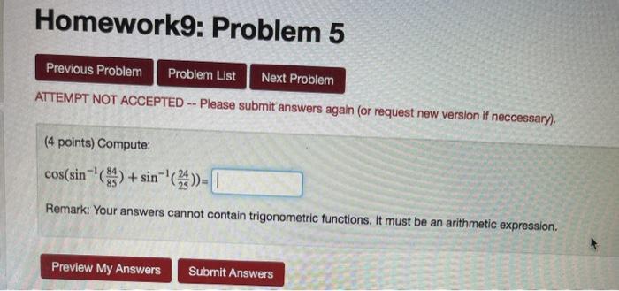Solved Homework9: Problem 5 Previous Problem Problem List | Chegg.com