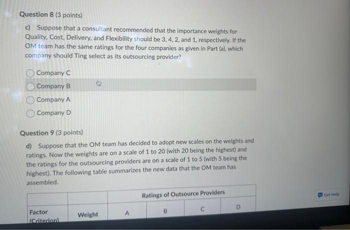 Solved Question 9 ( 3 points) d) Suppose that the OM team | Chegg.com