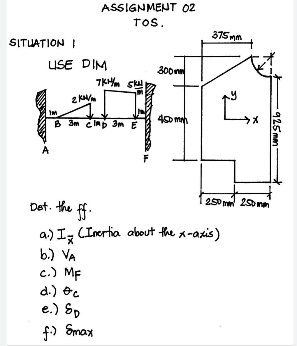 Solved Assignment 02 Tos 375mm Situation 1 Use Dim 7 Kr M Chegg Com