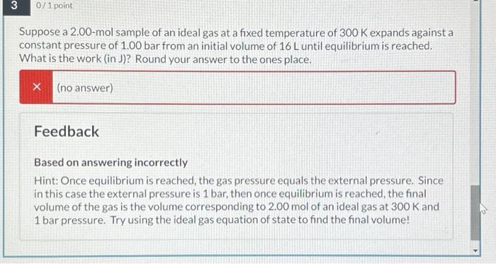 Solved Suppose a 2.00−mol sample of an ideal gas at a fixed | Chegg.com
