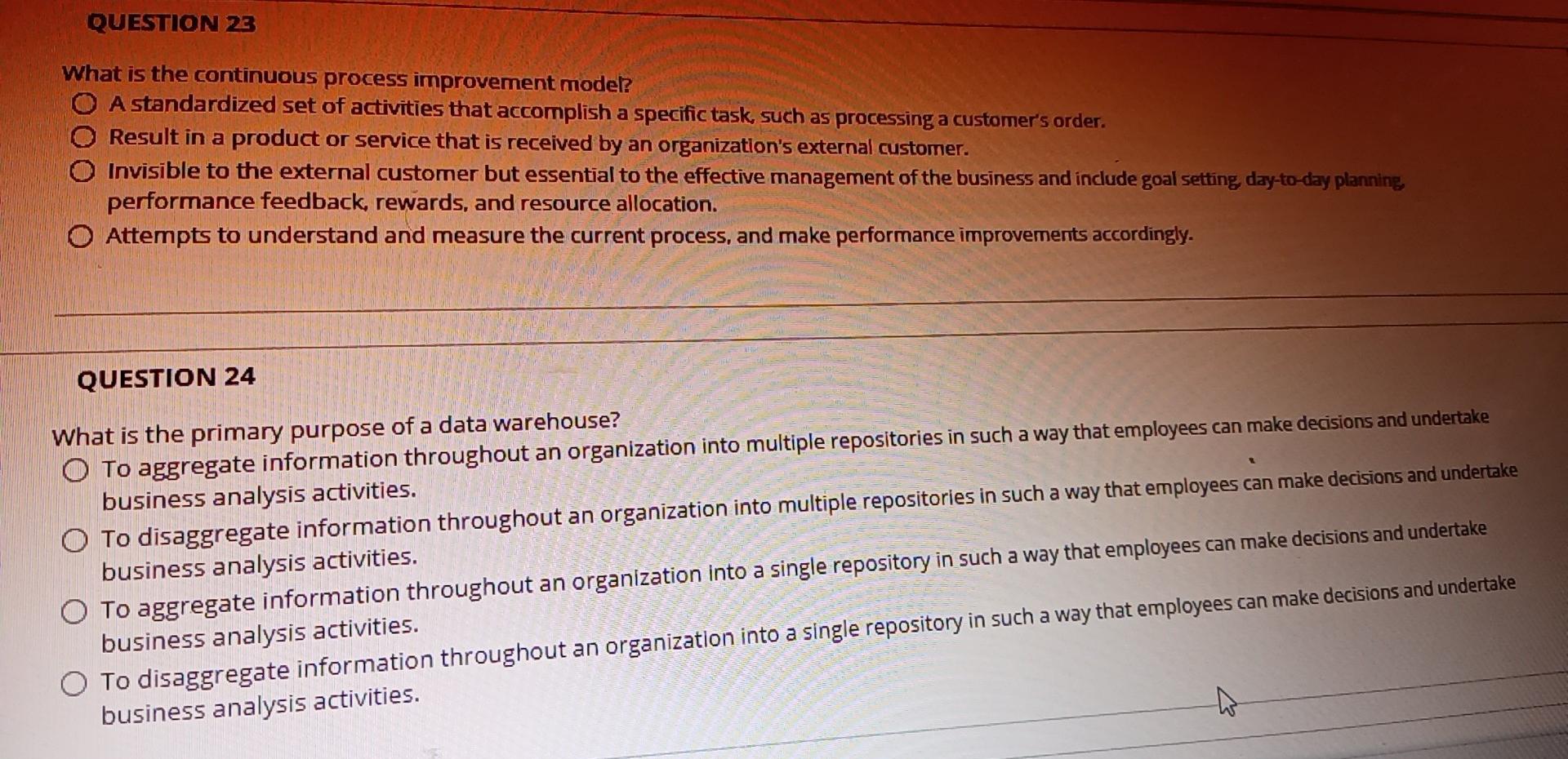 Solved QUESTION 23 What Is The Continuous Process Chegg