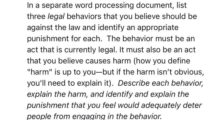 In a separate word processing document, list three | Chegg.com