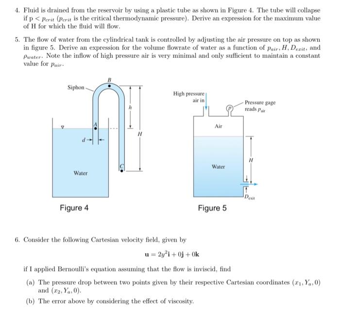 Solved 4. Fluid is drained from the reservoir by using a | Chegg.com