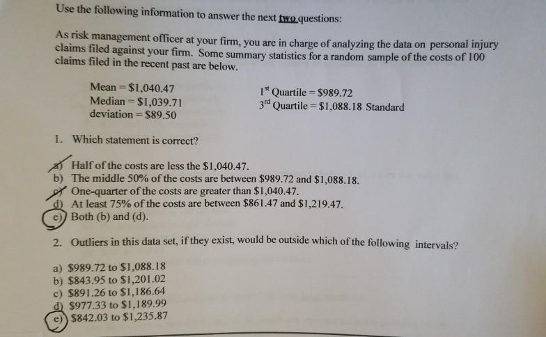 Solved Use the following information to answer the next two | Chegg.com