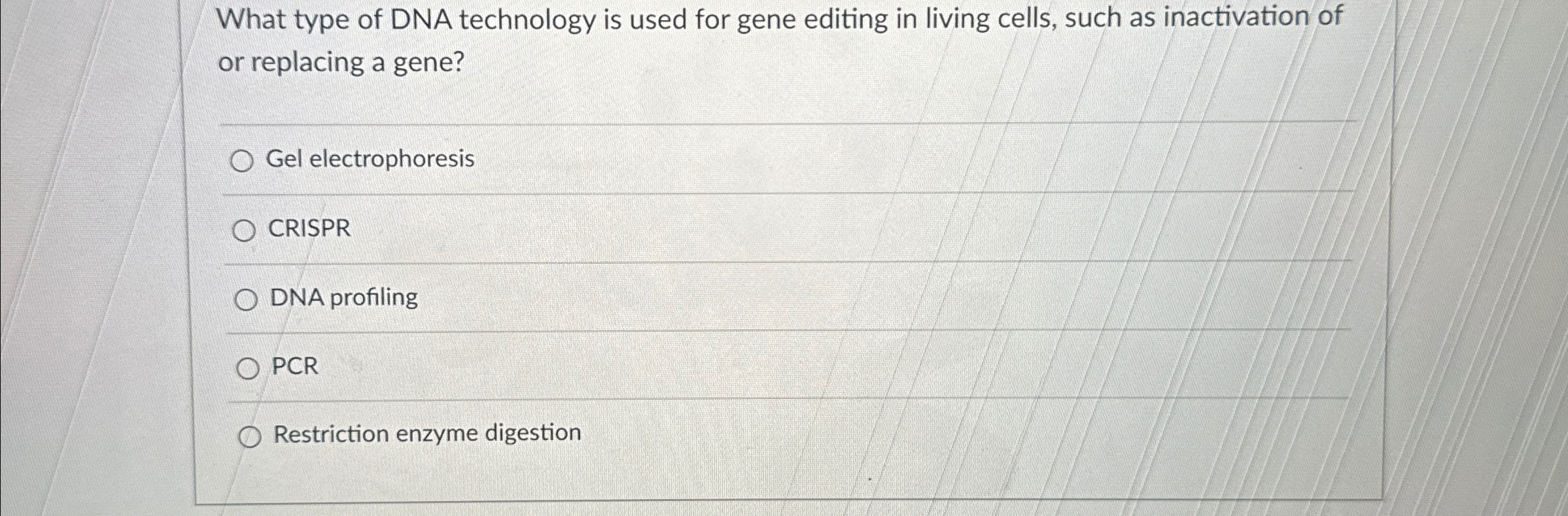 Solved What type of DNA technology is used for gene editing | Chegg.com