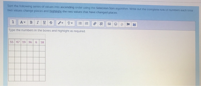 Solved Sort the following series of values into ascending | Chegg.com