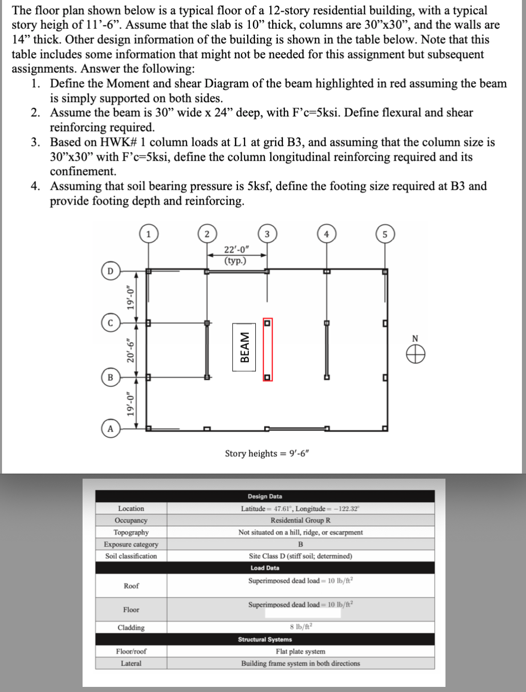 The floor plan shown below is a typical floor of a | Chegg.com