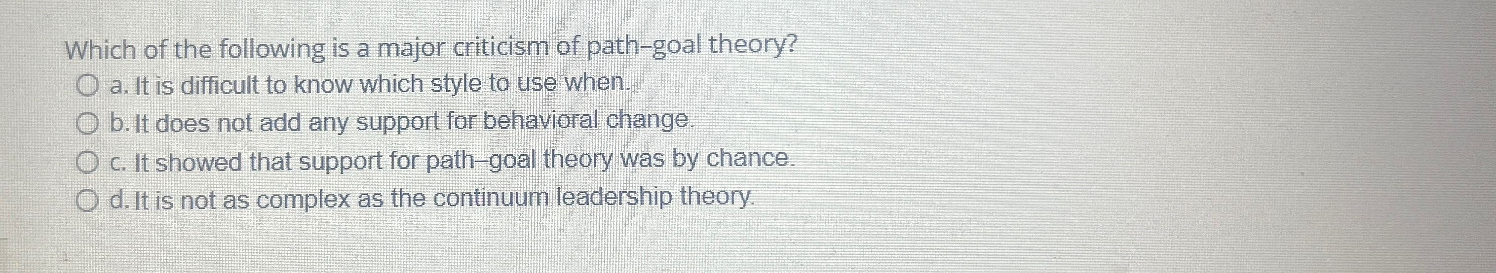 Solved Which Of The Following Is A Major Criticism Of | Chegg.com