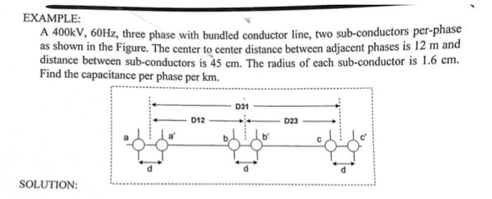 Solved A 400kv 60hz Three Phase With Bundled Conductor 6070