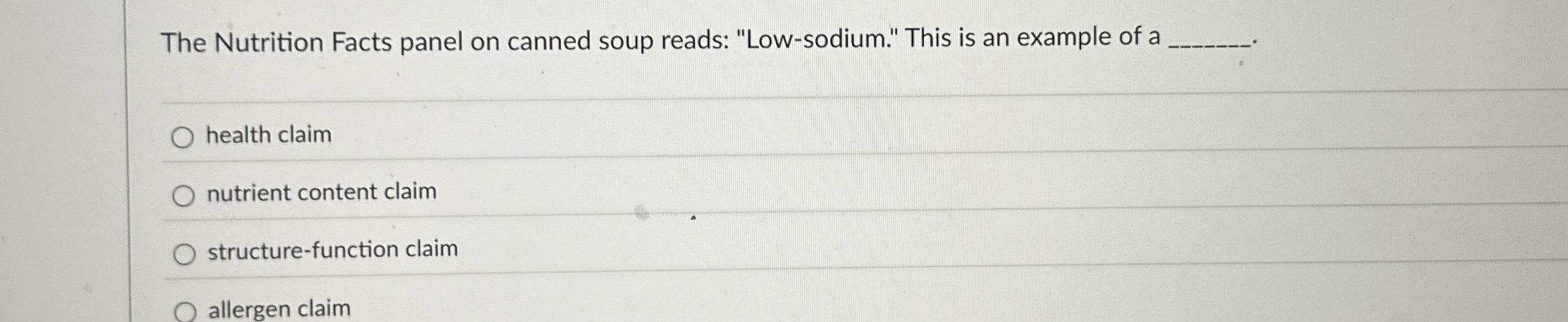 Solved The Nutrition Facts panel on canned soup reads: | Chegg.com