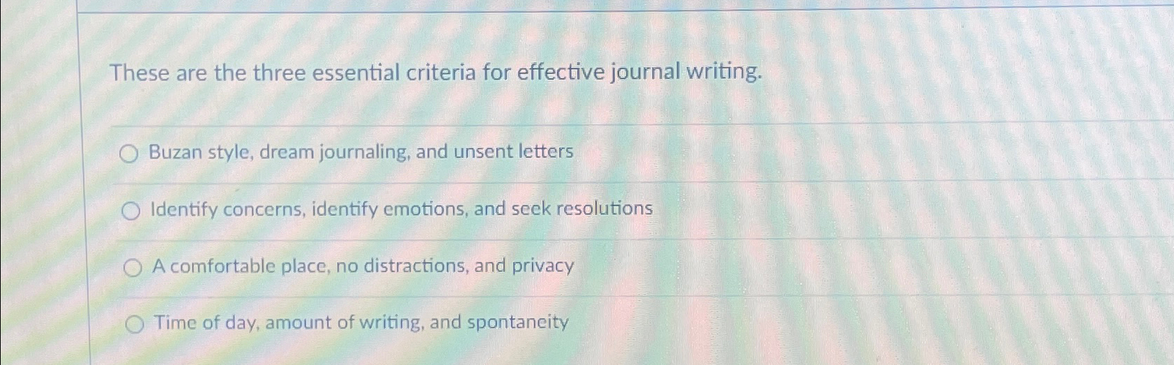 Solved These are the three essential criteria for effective 