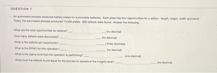 Solved QUESTION 7 An automated proces produces battery | Chegg.com