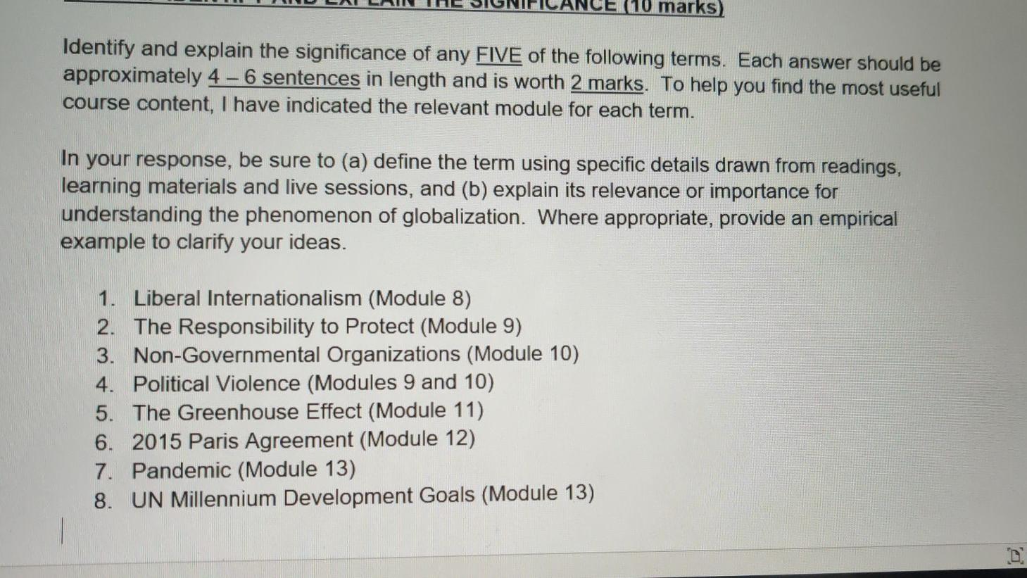 Solved (10 marks Identify and explain the significance of | Chegg.com