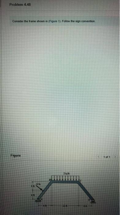 Solved Problem 4.48 Consider the frame shown in Figure 1) | Chegg.com