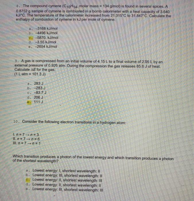 Solved How Do I Work These Out The Answers Are Highlighted Chegg Com