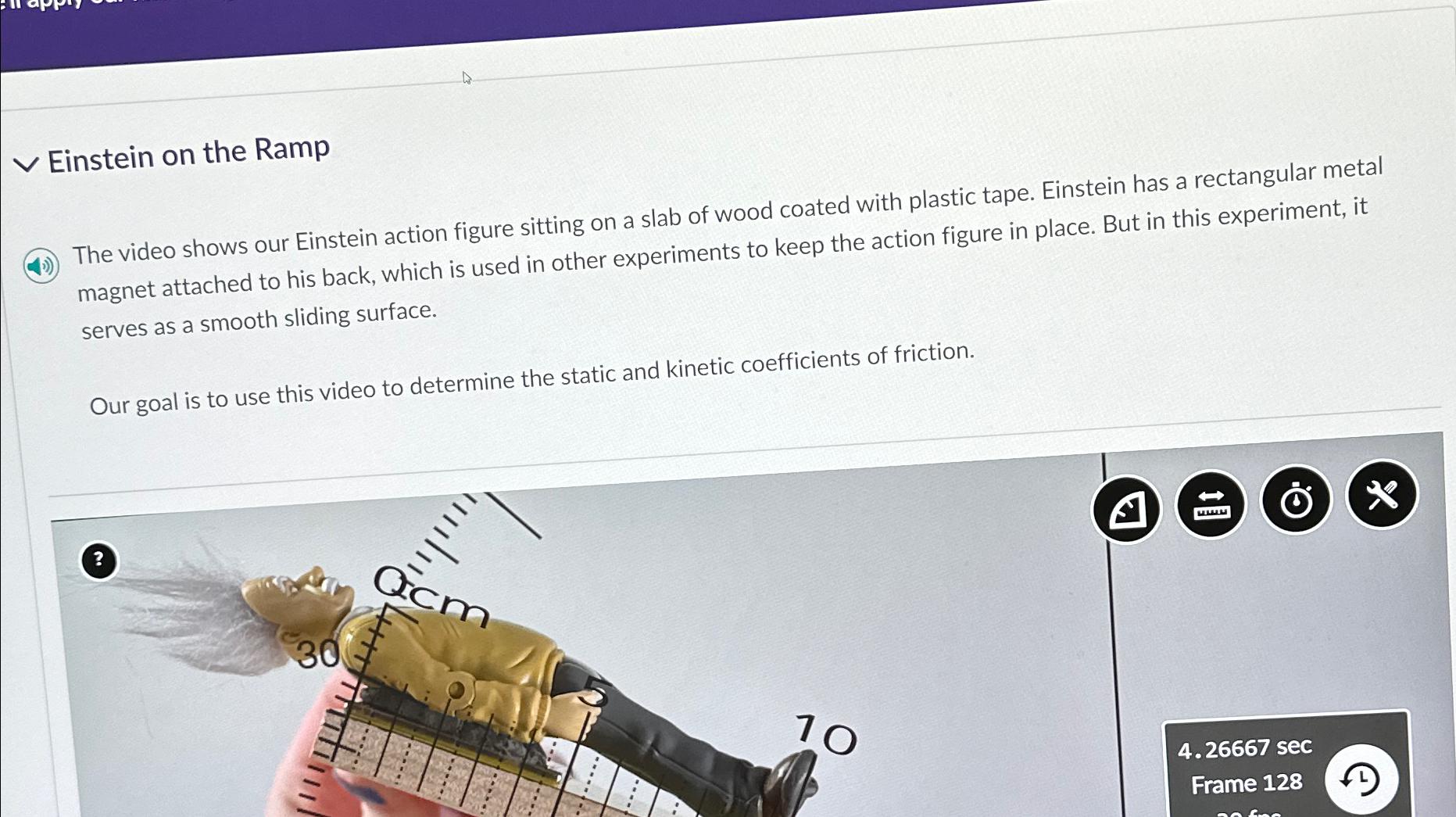 Solved ﻿Einstein on the RampThe video shows our Einstein