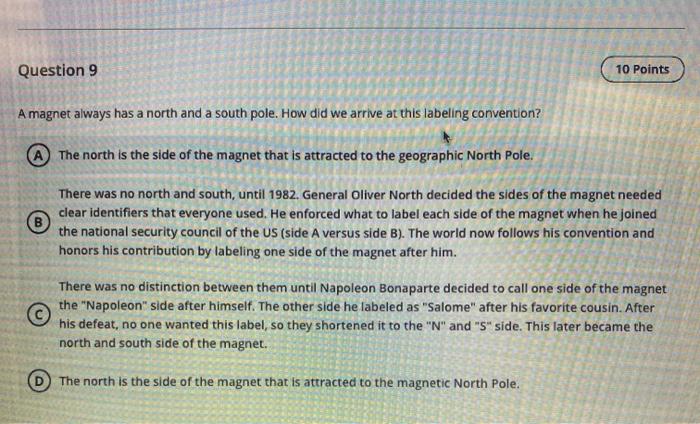 Solved A magnet always has a north and a south pole. How did | Chegg.com