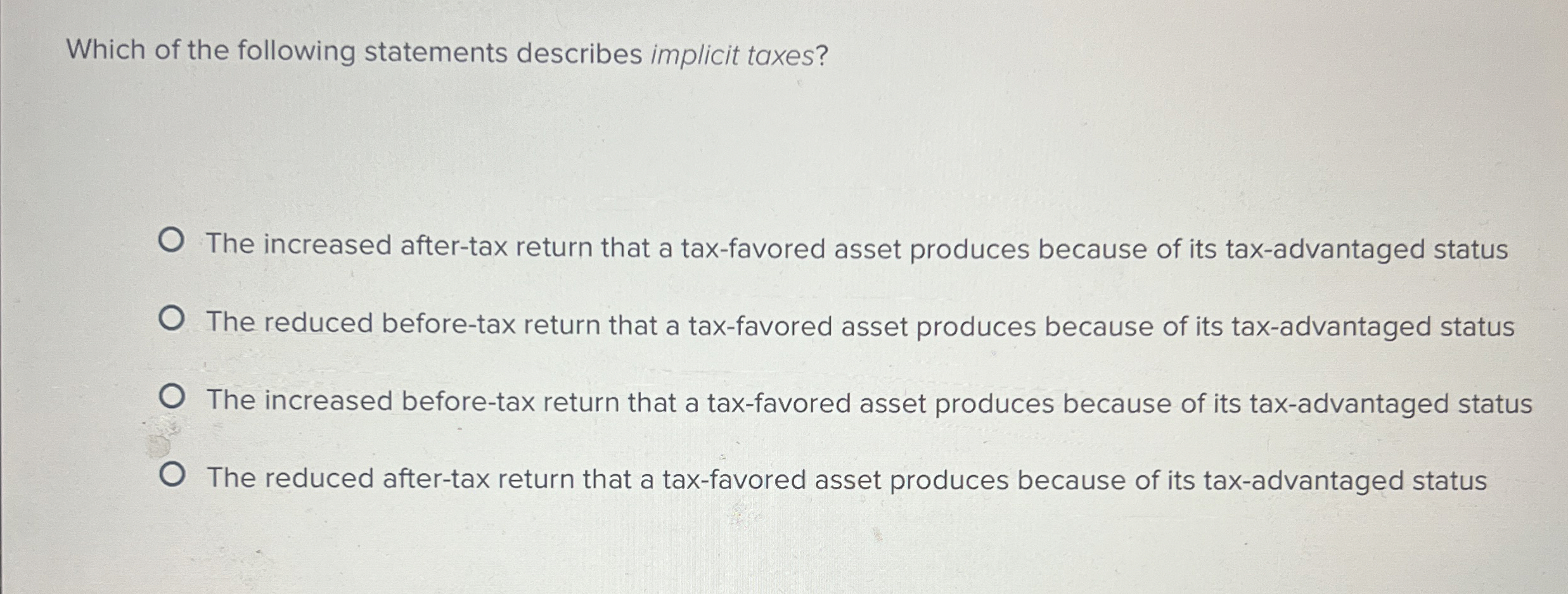 Solved Which of the following statements describes implicit | Chegg.com