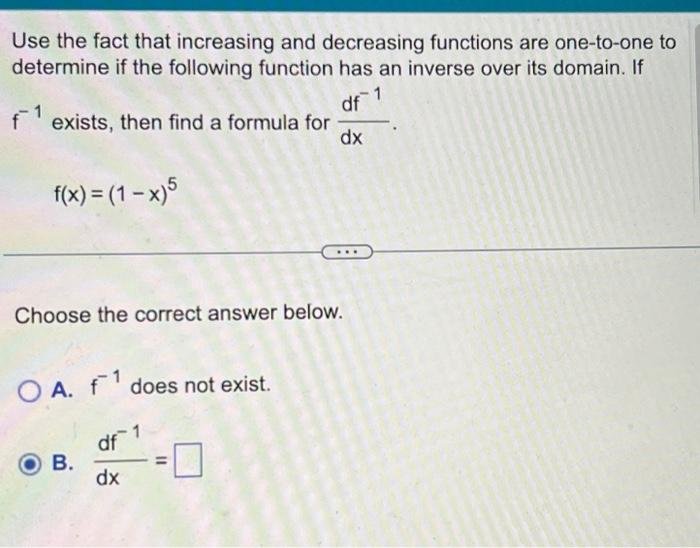Solved Use the fact that increasing and decreasing functions | Chegg.com