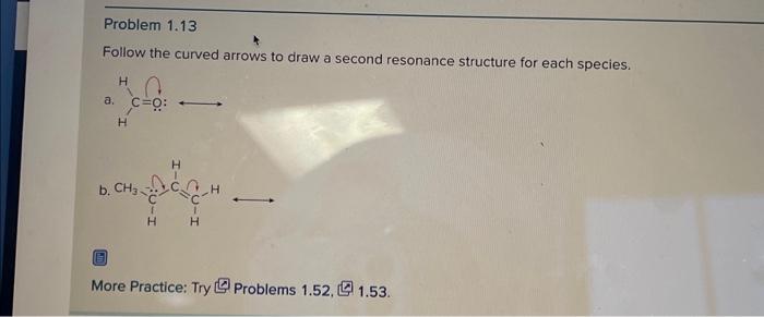 Solved Follow The Curved Arrows To Draw A Second Resonance | Chegg.com