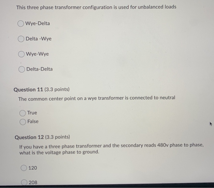 Solved This Three Phase Transformer Configuration Is Used Chegg Com