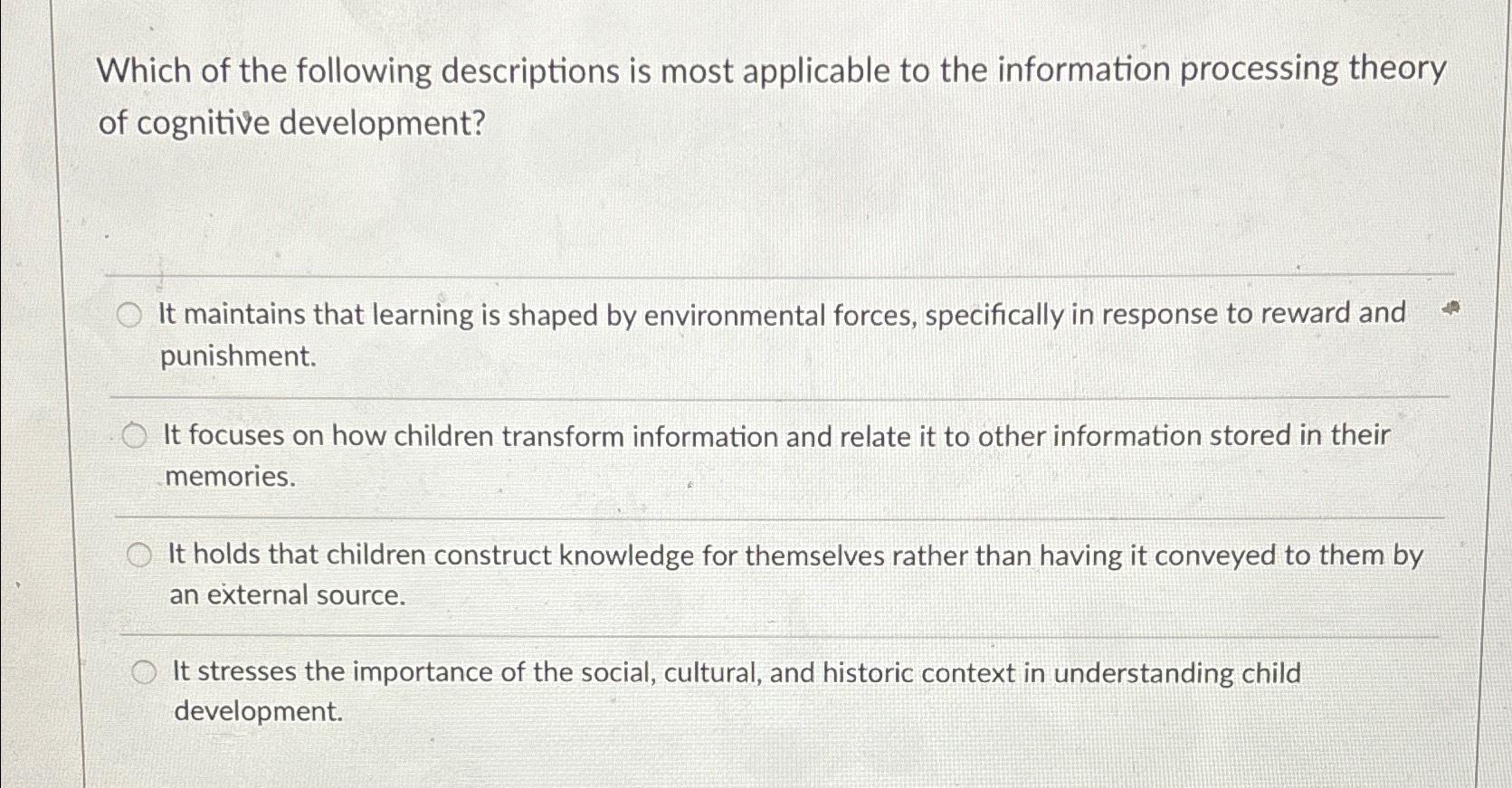 Information processing hotsell theory child development