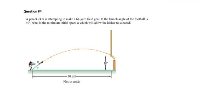 Solved A placekicker is attempting to make a 64-yard field | Chegg.com