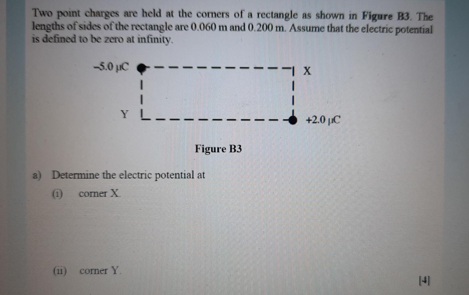 Solved Two point charges are held at the corners of a | Chegg.com