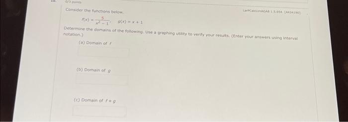 Solved 2 0/3 points Consider the functions below. 5 x²-1' | Chegg.com