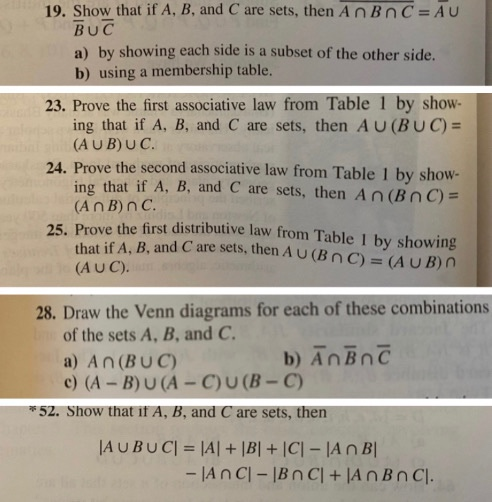 Solved 19. Show That If A, B, And C Are Sets, Then An BAC = | Chegg.com