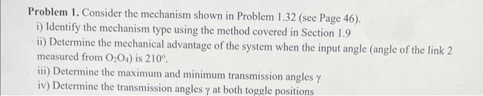 Problem 1. Consider the mechanism shown in Problem | Chegg.com