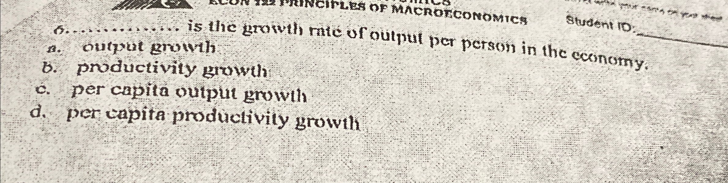 Solved 6........... ﻿is the growth rate of output per person | Chegg.com