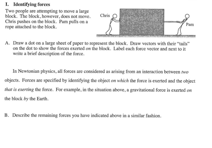 Solved 1. Identifying forces Two people are attempting to | Chegg.com